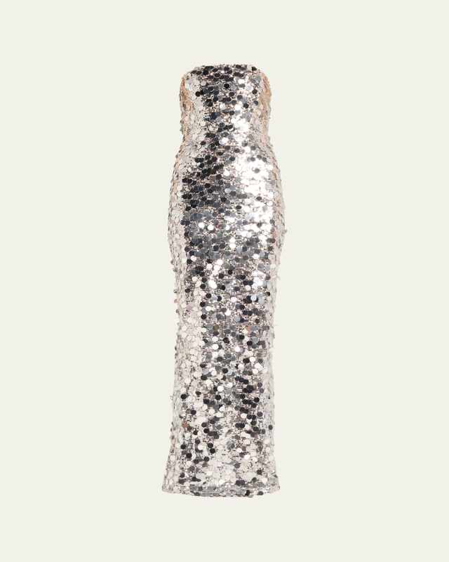 Farah Strapless Sequin Column Gown
